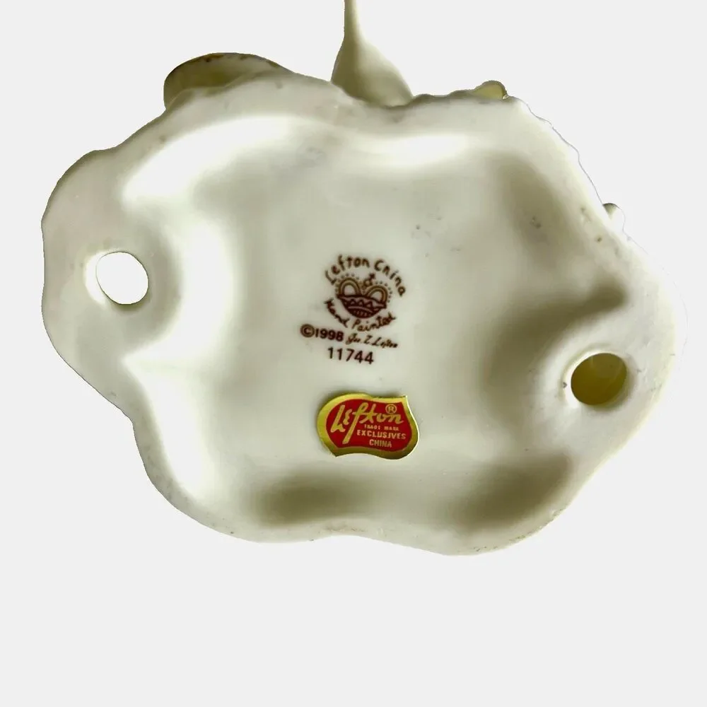Vintage 1998 Lefton China Dolphin Figurine White Porcelain Nautical Marine Decor